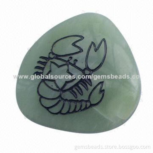 Gemstone pebbles with engraving